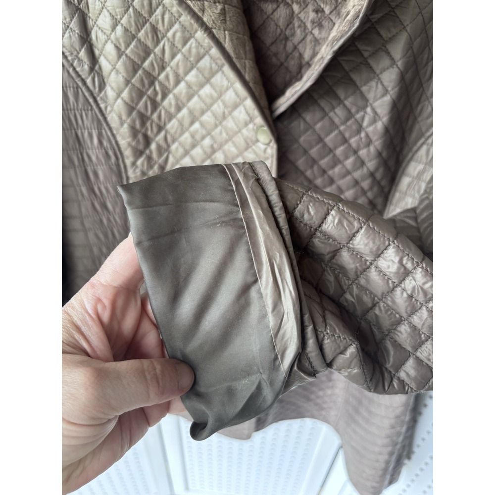 St. John's Bay Longline Quilted Fleece Lined Hooded Jacket Lightweight Womens XL - Picture 5 of 7